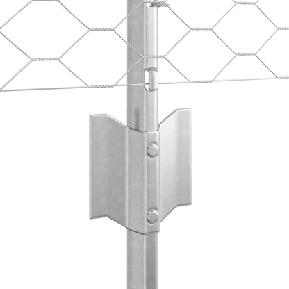 Hek met Paal Zilver 0,8 x 50 m Staal