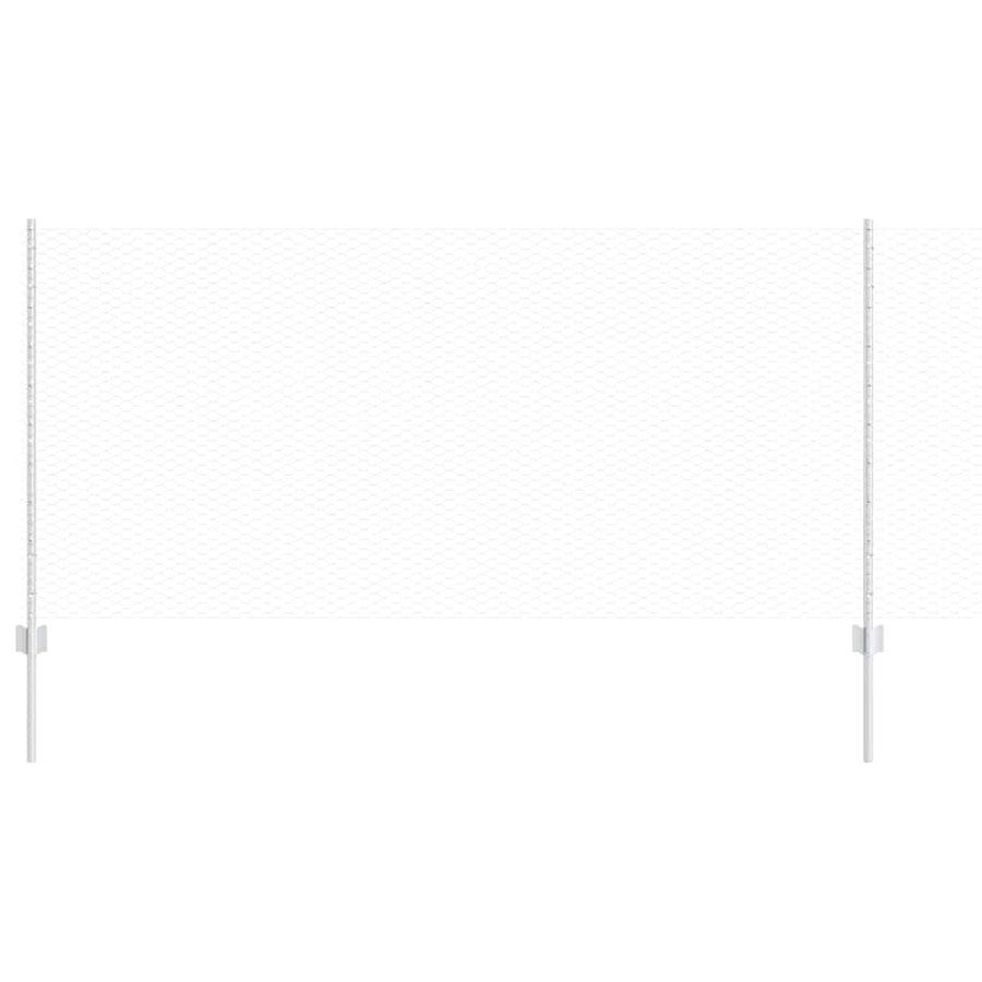 Hek met Paal Zilver 1 x 50 m Staal