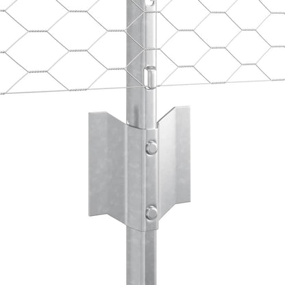 Hek Met Paal Zilver 0,6 X 100 M Staal Gegalvaniseerd Staal 100 x 0,6 m hek (1,3 cm breedte gaas)
