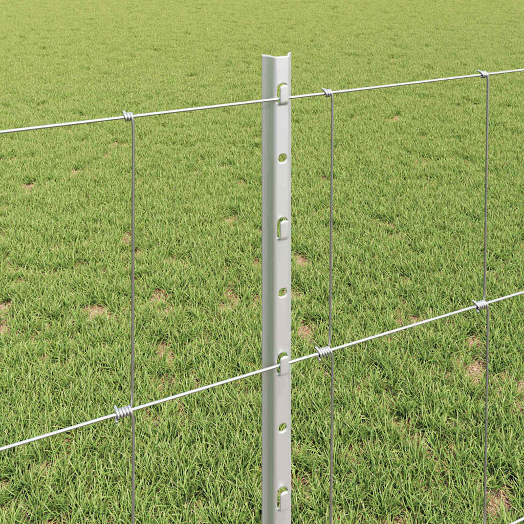 Hek met Paal Zilver 0,8 x 25 m Staal