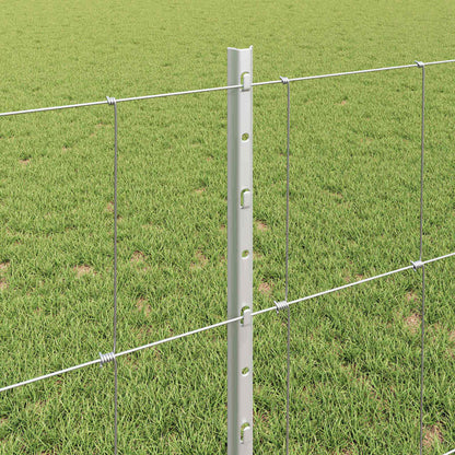 Hek met Paal Zilver 0,8 x 25 m Staal
