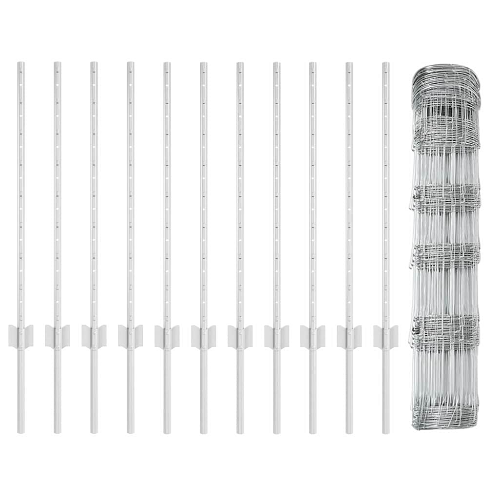 Hek met Paal Zilver 0,8 x 25 m Staal
