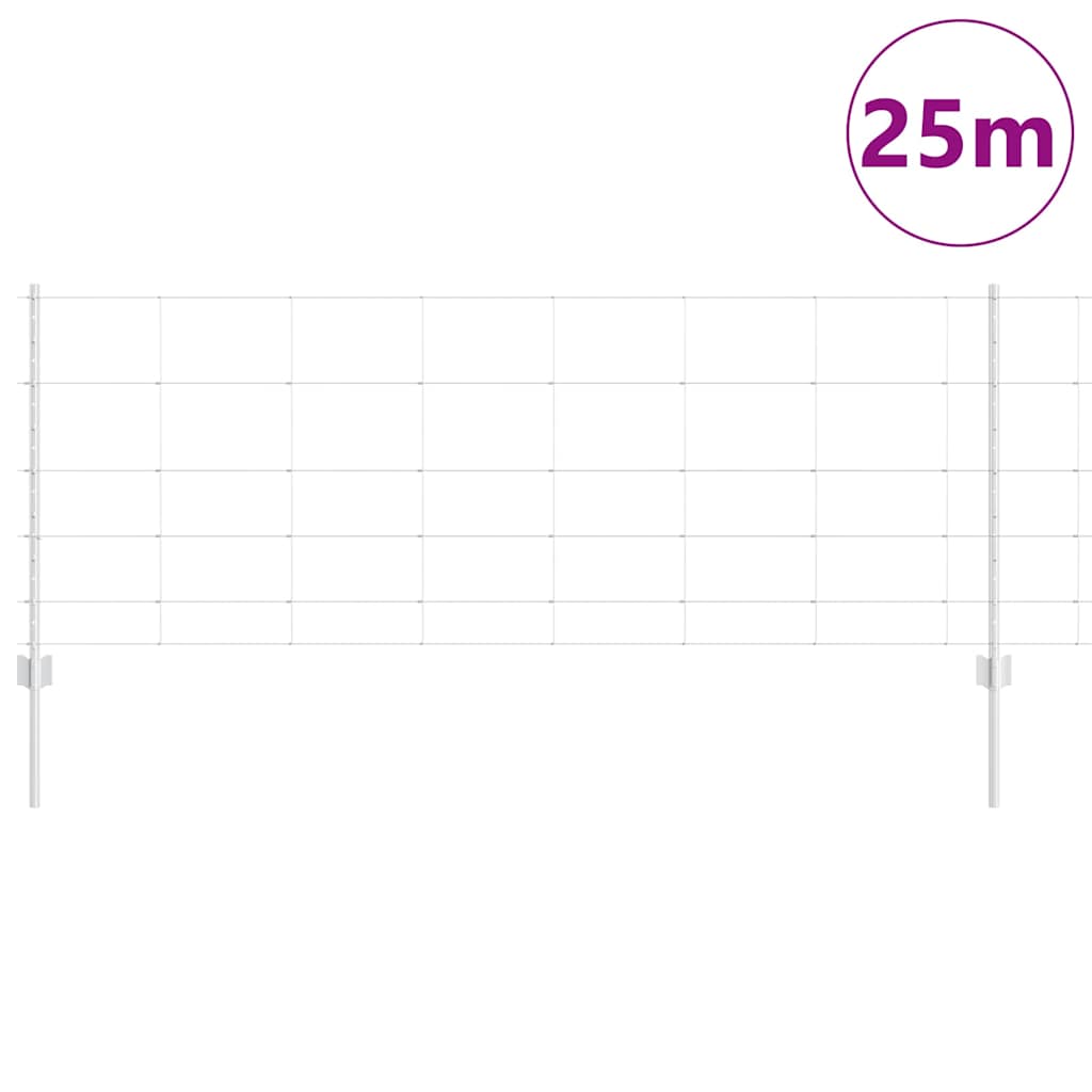Hek met Paal Zilver 0,8 x 25 m Staal