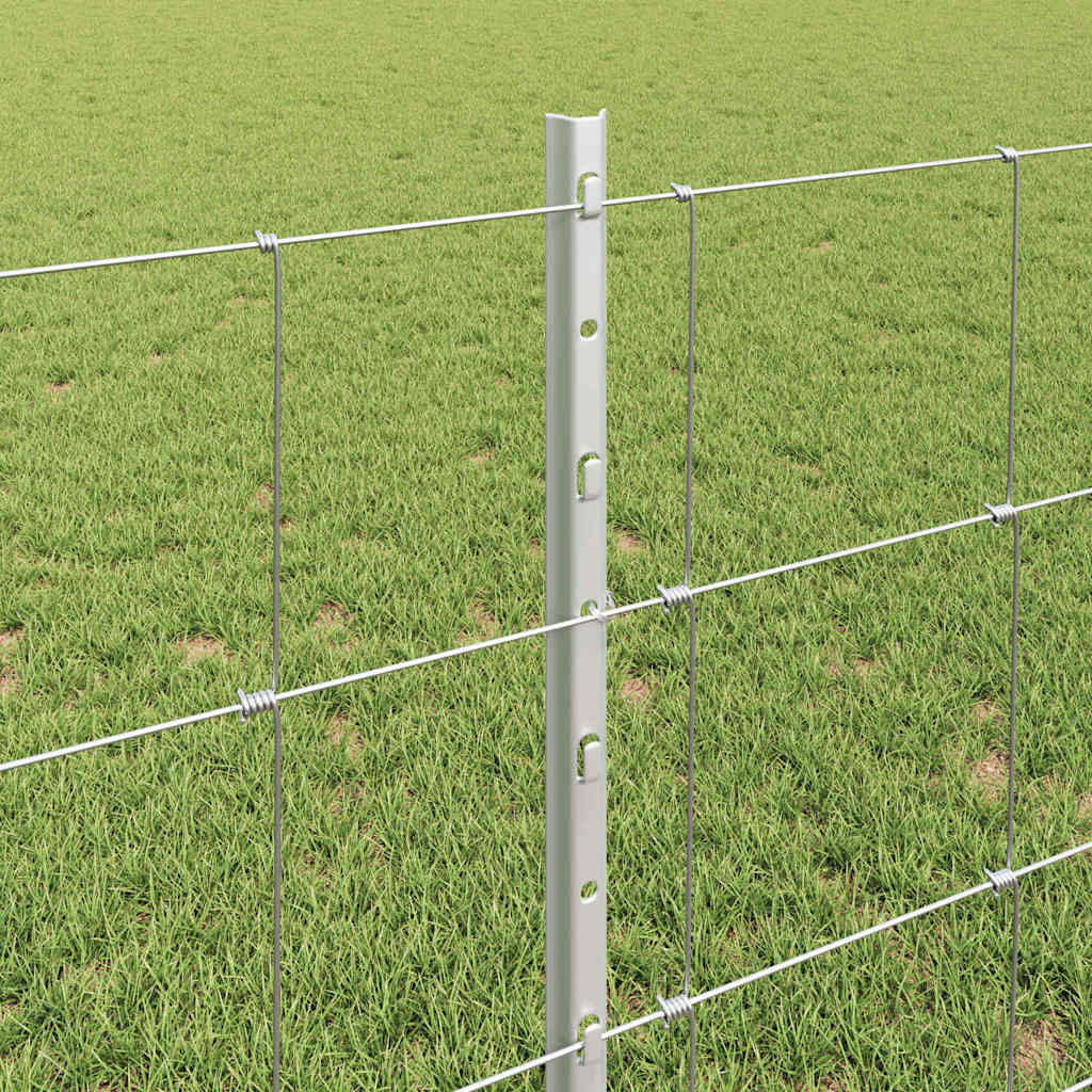 Hek met Paal Zilver 0,8 x 25 m Staal