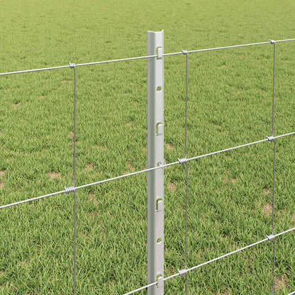 Hek met Paal Zilver 0,8 x 25 m Staal