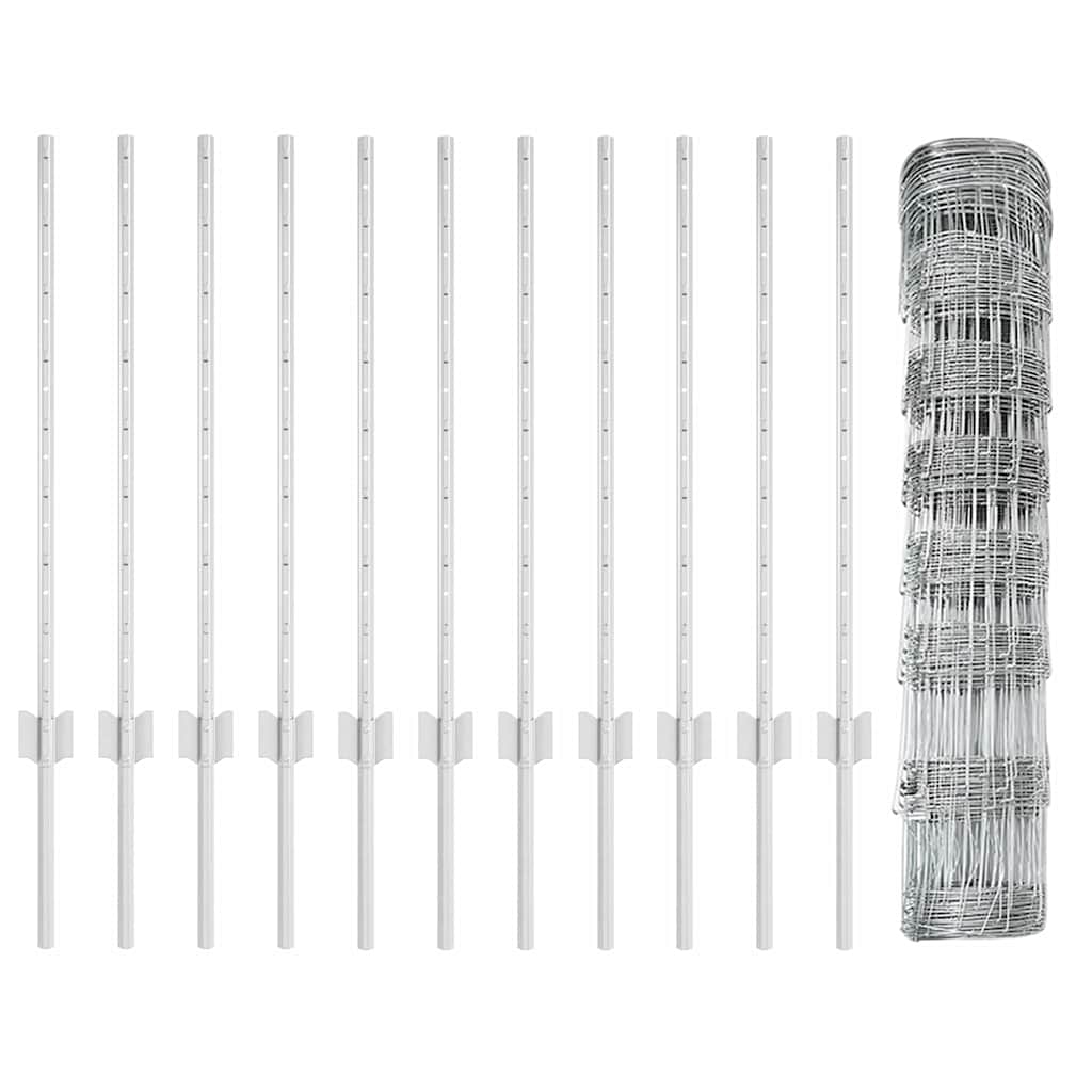 Hek met Paal Zilver 0,8 x 25 m Staal