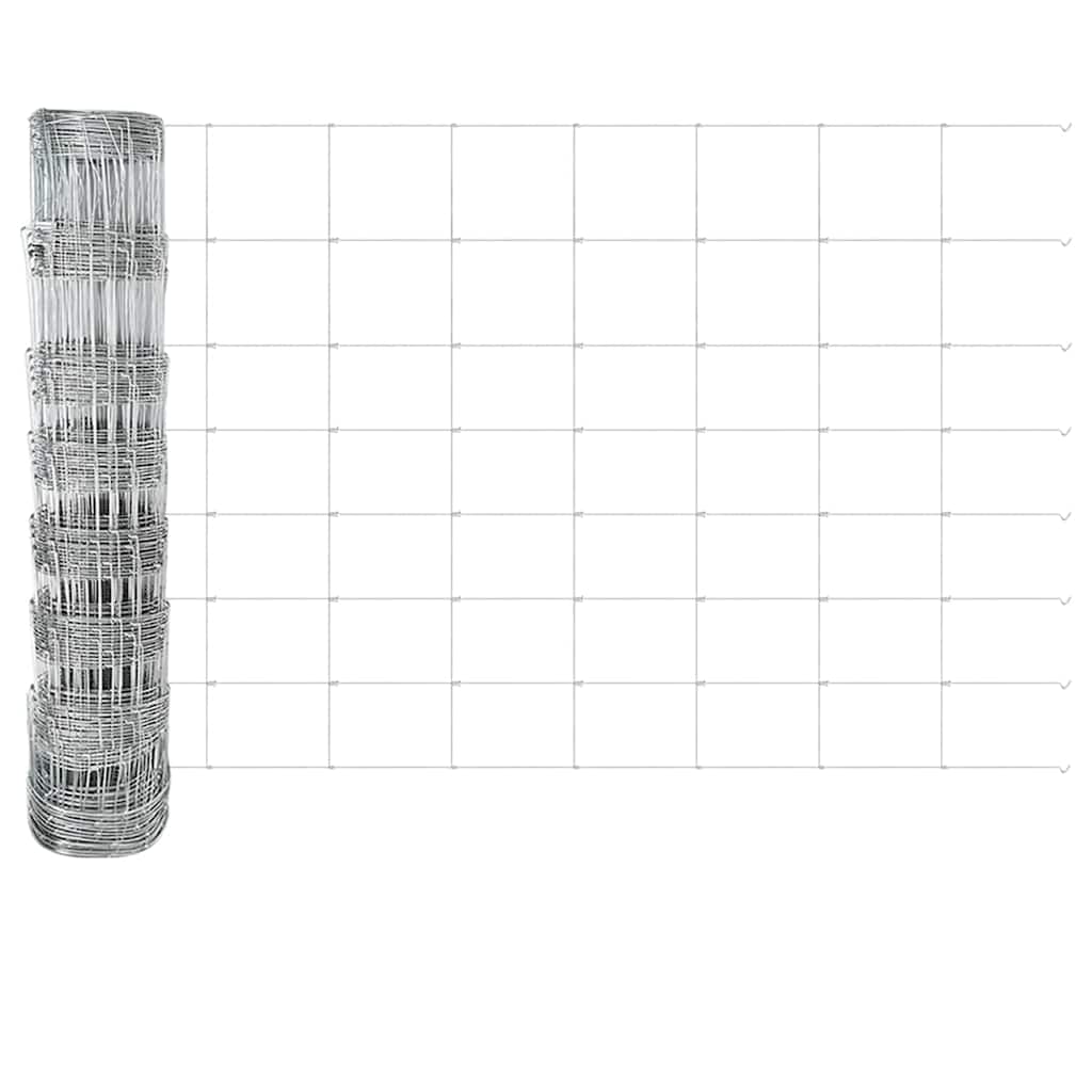 Hek met Paal Zilver 0,8 x 25 m Staal