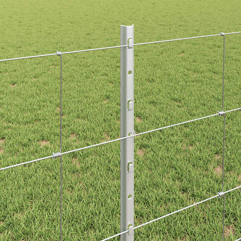 Hek met Paal Zilver 0,8 x 25 m Staal