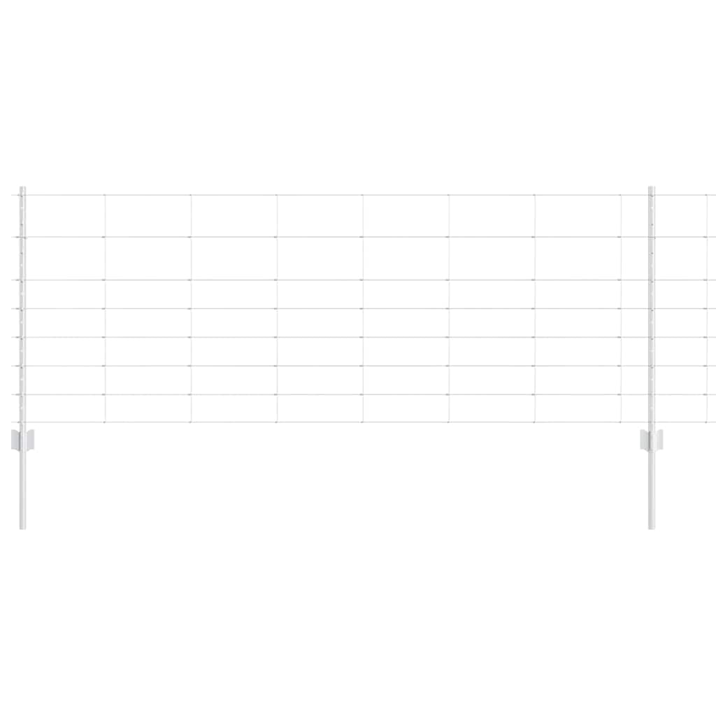 Hek met Paal Zilver 0,8 x 25 m Staal
