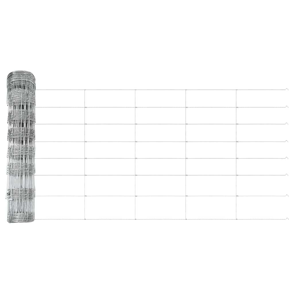 Hek met Paal Zilver 0,8 x 25 m Staal
