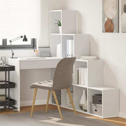 Corner Desk with Shelf White 101.5 x 149.5 x 149.5 cm Engineered Wood