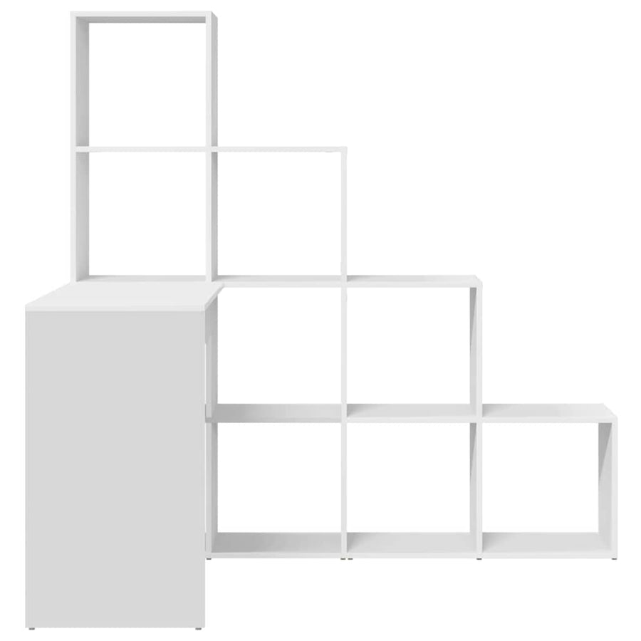 Hoekbureau met plank met opslag Wit Standaard Samengesteld hout en MDF