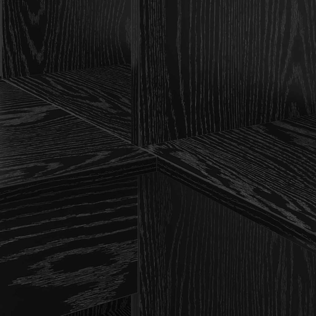 Hoekbureau met plank met opslag Zwart eiken 101,5 x 149,5 x 149,5 cm