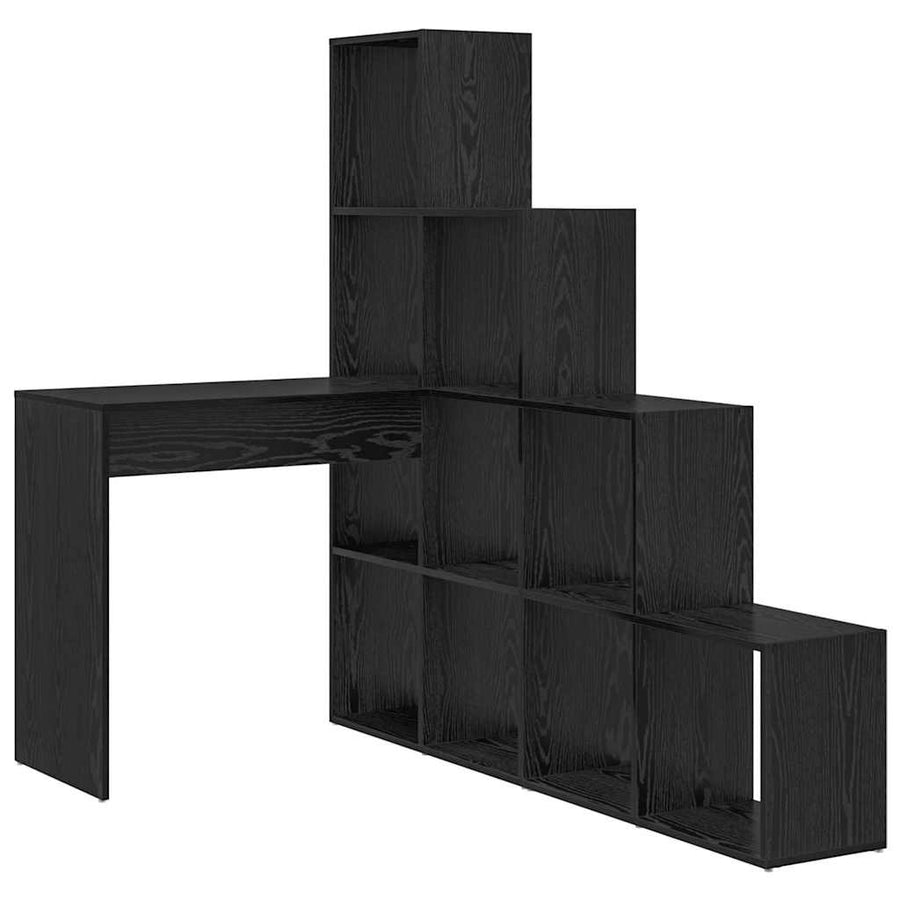 Hoekbureau met plank met opslag Zwart eiken 101,5 x 149,5 x 149,5 cm