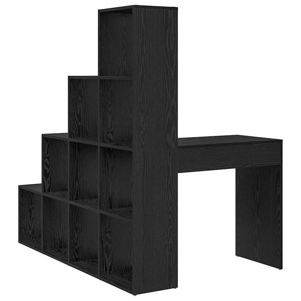 Hoekbureau met plank met opslag Zwart eiken 101,5 x 149,5 x 149,5 cm