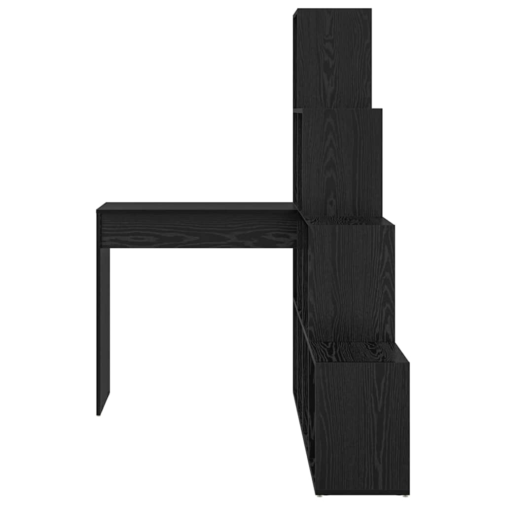 Hoekbureau met plank met opslag Zwart eiken 101,5 x 149,5 x 149,5 cm