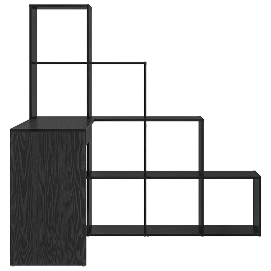 Hoekbureau met plank met opslag Zwart eiken 101,5 x 149,5 x 149,5 cm