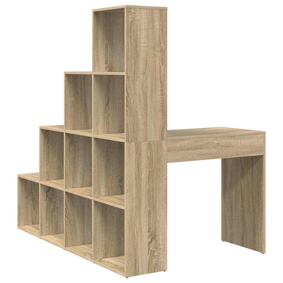 Hoekbureau met plank met opslag Sonoma eiken 101,5 x 149,5 x 149,5 cm