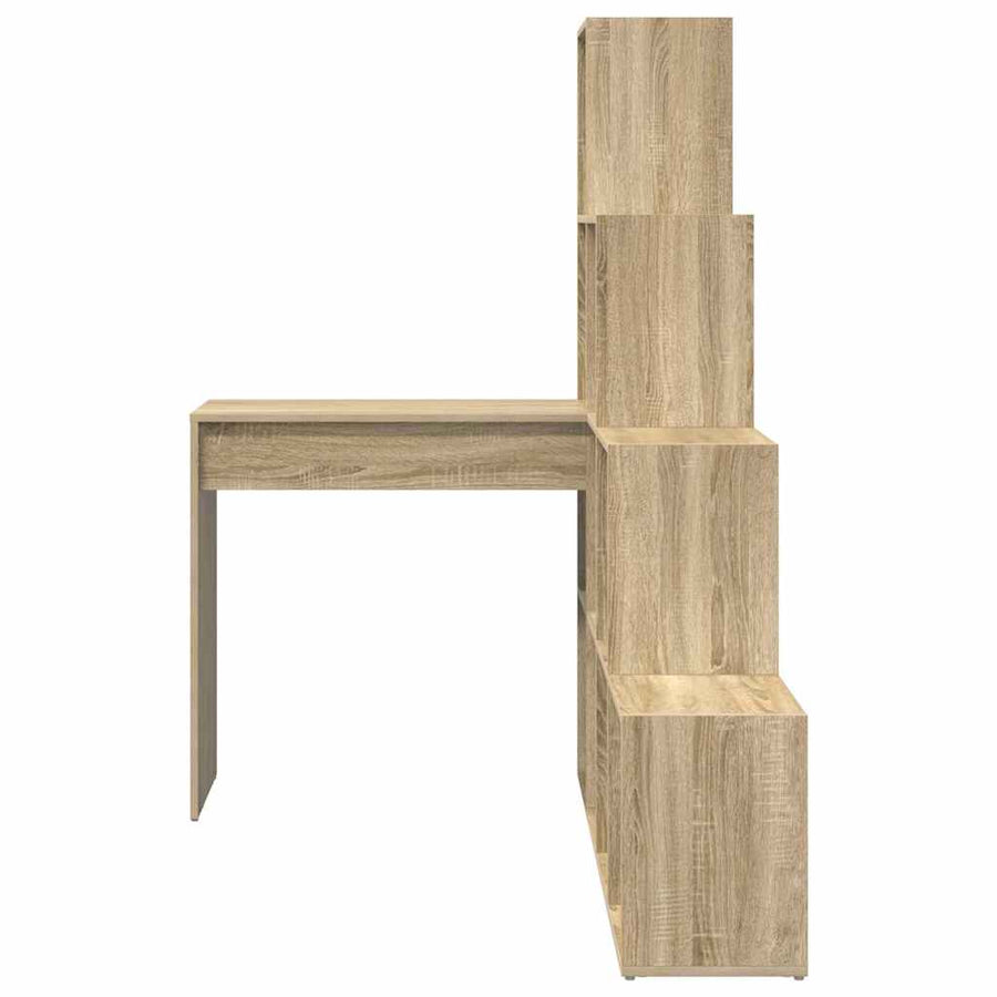 Hoekbureau met plank met opslag Sonoma eiken 101,5 x 149,5 x 149,5 cm