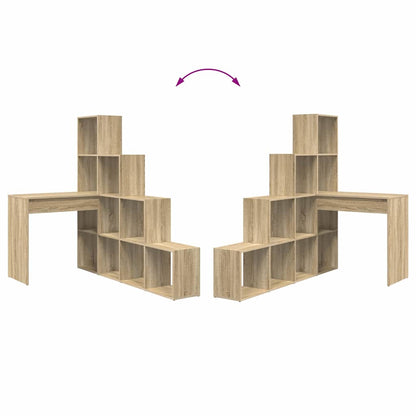 Hoekbureau met plank met opslag Sonoma eiken 101,5 x 149,5 x 149,5 cm