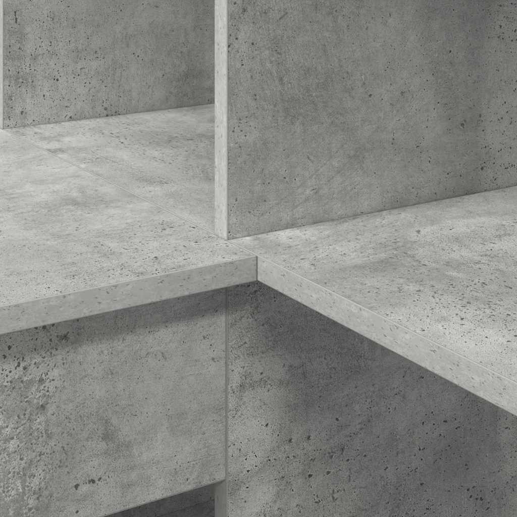 Hoekbureau met plank met opslag Betongrijs 101,5 x 149,5 x 149,5 cm