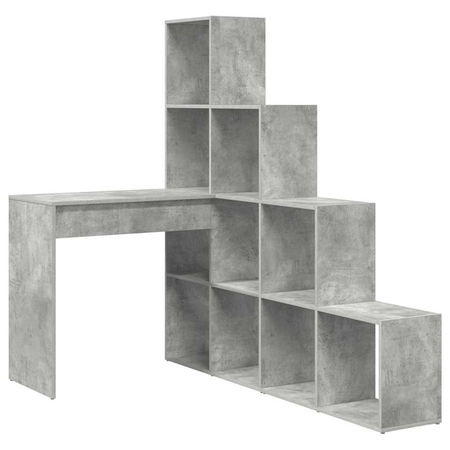 Hoekbureau met plank met opslag Betongrijs 101,5 x 149,5 x 149,5 cm