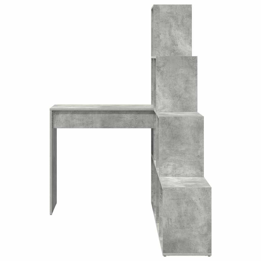 Hoekbureau met plank met opslag Betongrijs 101,5 x 149,5 x 149,5 cm