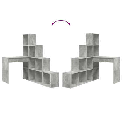 Hoekbureau met plank met opslag Betongrijs 101,5 x 149,5 x 149,5 cm