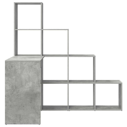 Hoekbureau met plank met opslag Betongrijs 101,5 x 149,5 x 149,5 cm