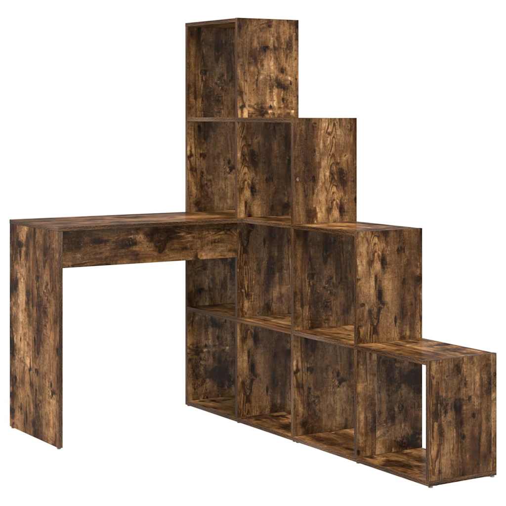 Hoekbureau met plank met opslag Gerookt eiken 101,5 x 149,5 x 149,5 cm