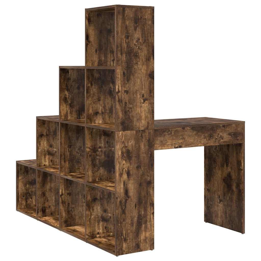 Hoekbureau met plank met opslag Gerookt eiken 101,5 x 149,5 x 149,5 cm