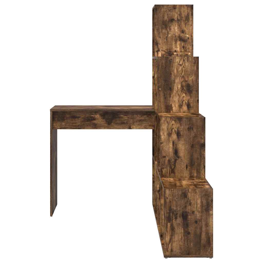 Hoekbureau met plank met opslag Gerookt eiken 101,5 x 149,5 x 149,5 cm