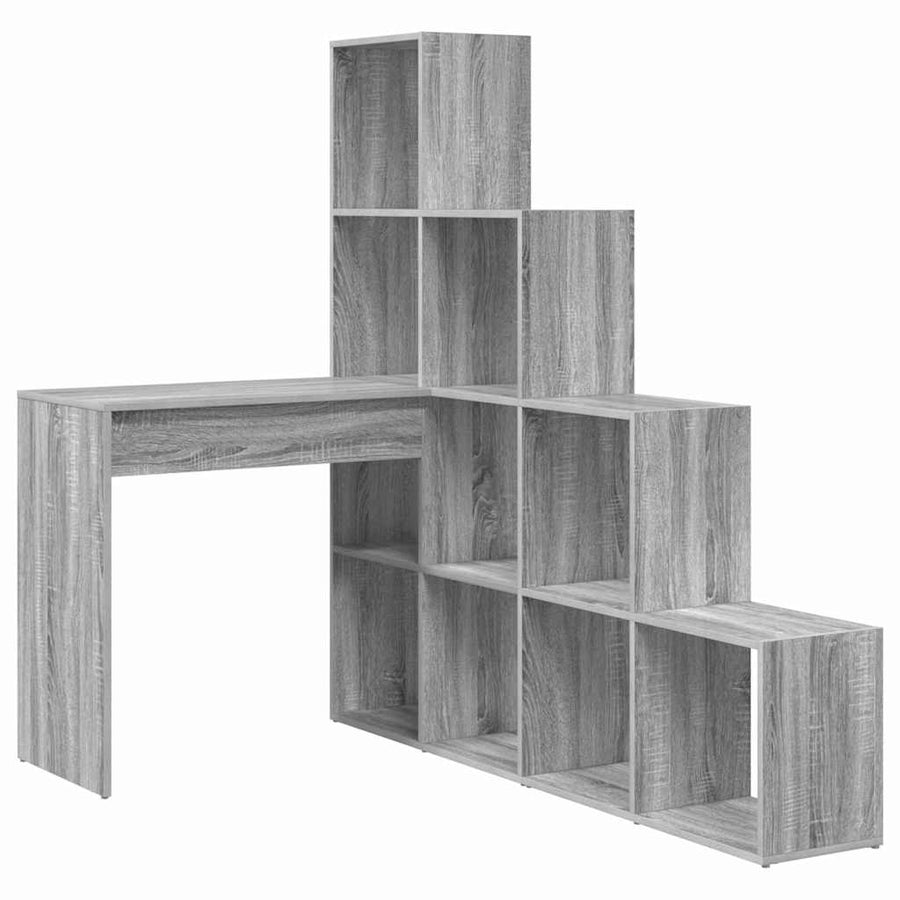Hoekbureau met plank met opslag Grijs sonoma 101,5 x 149,5 x 149,5 cm