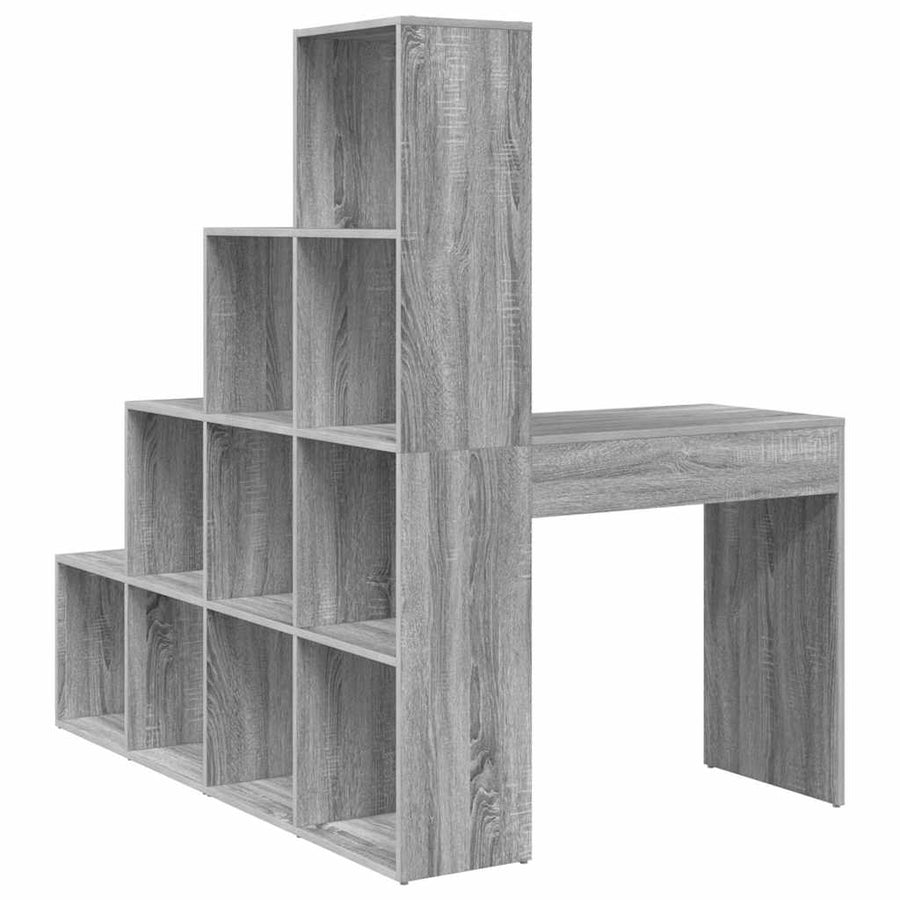 Hoekbureau met plank met opslag Grijs sonoma 101,5 x 149,5 x 149,5 cm