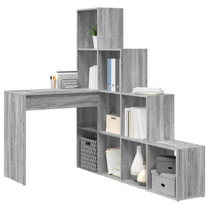 Hoekbureau met plank met opslag Grijs sonoma 101,5 x 149,5 x 149,5 cm