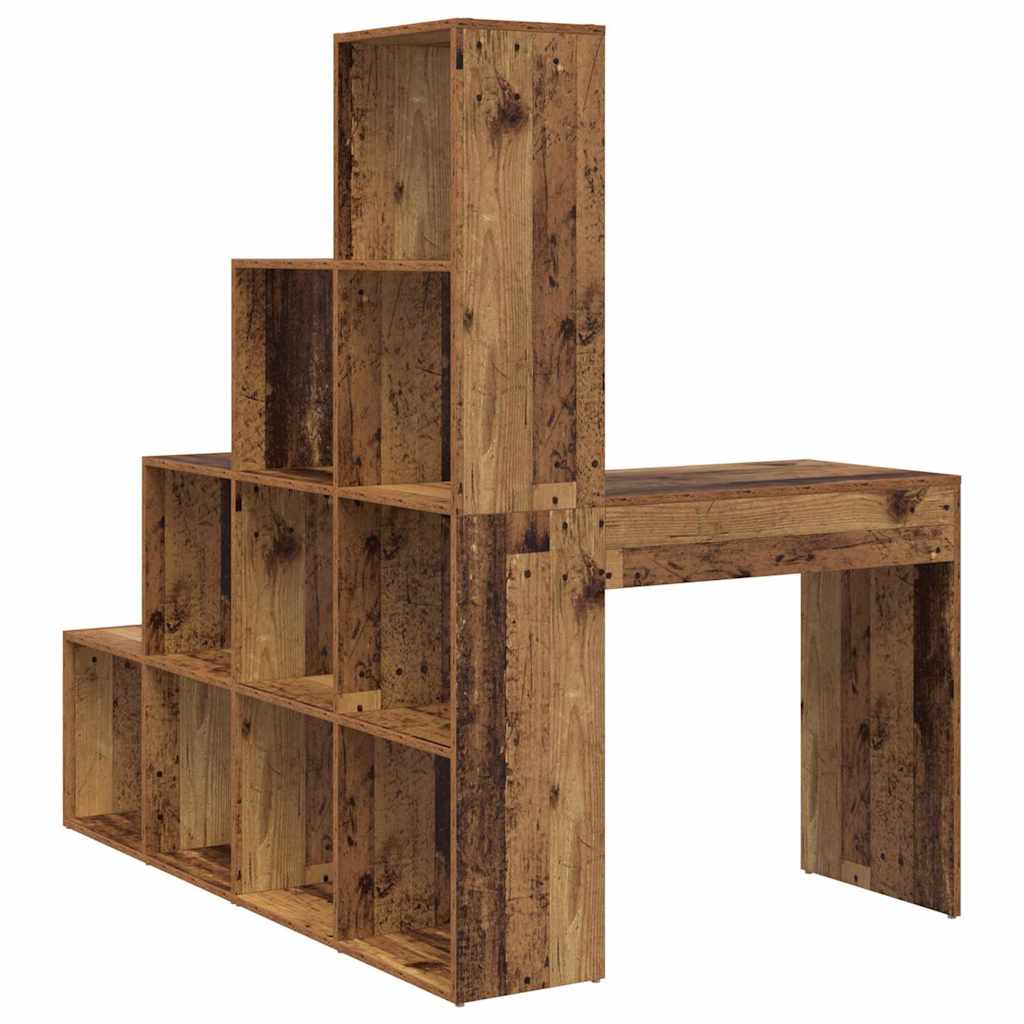 Hoekbureau met plank met opslag Oud hout 101,5 x 149,5 x 149,5 cm