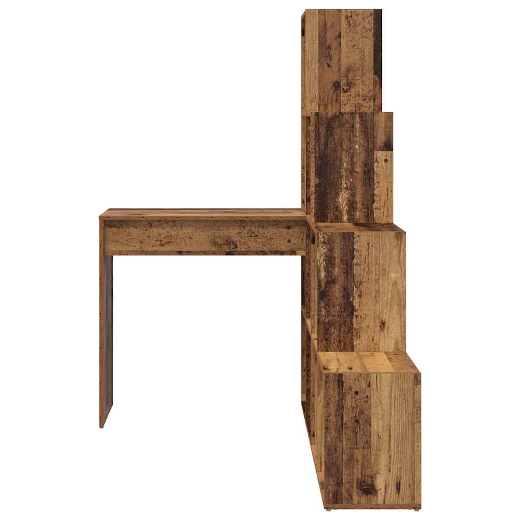 Hoekbureau met plank met opslag Oud hout 101,5 x 149,5 x 149,5 cm