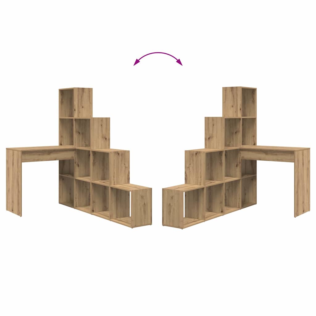 Hoekbureau artisanaal eikenkleurig 101,5 x 149,5 x 149,5 cm