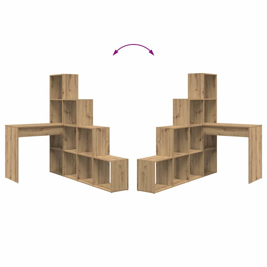Hoekbureau artisanaal eikenkleurig 101,5 x 149,5 x 149,5 cm