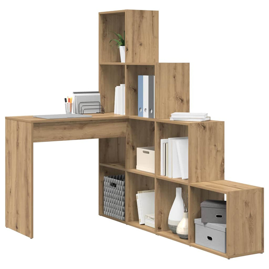 Hoekbureau artisanaal eikenkleurig 101,5 x 149,5 x 149,5 cm