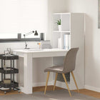 Desk with Shelf and Storage White 122 x 67 x 145 cm Engineered Wood