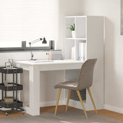 Bureau met opbergplank wit 122x67x145 cm bewerkt hout