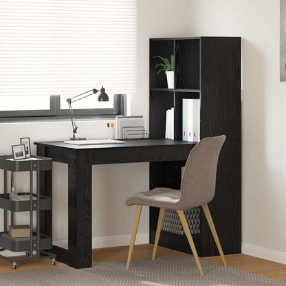 Bureau met plank met opslag Zwart eiken 122 x 67 x 145 cm