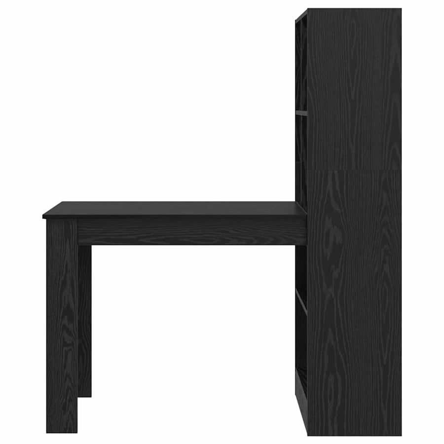 Bureau met plank met opslag Zwart eiken 122 x 67 x 145 cm