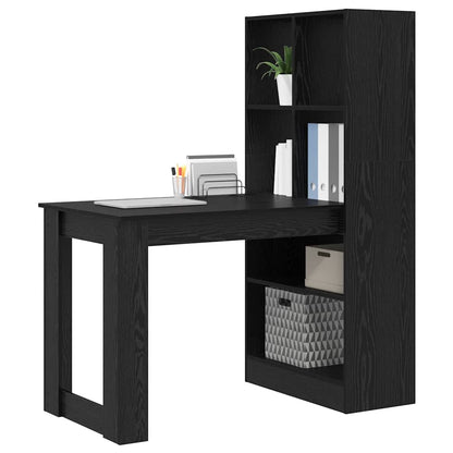 Bureau met plank met opslag Zwart eiken 122 x 67 x 145 cm