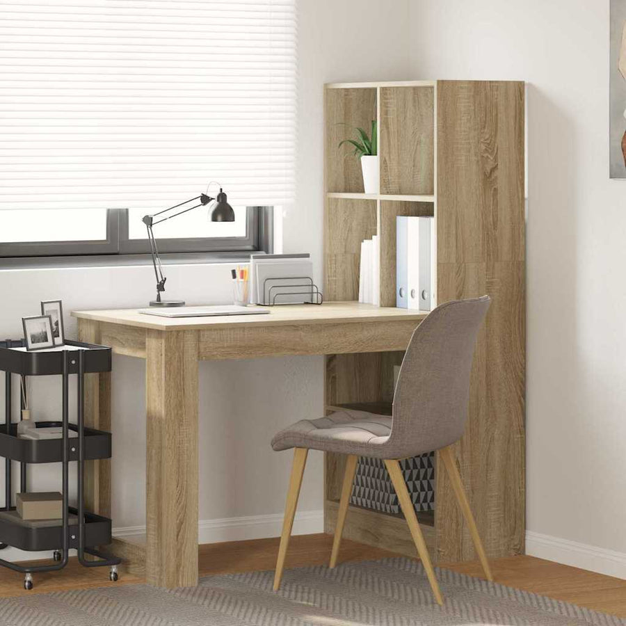 Bureau met plank met opslag Sonoma eiken 122 x 67 x 145 cm