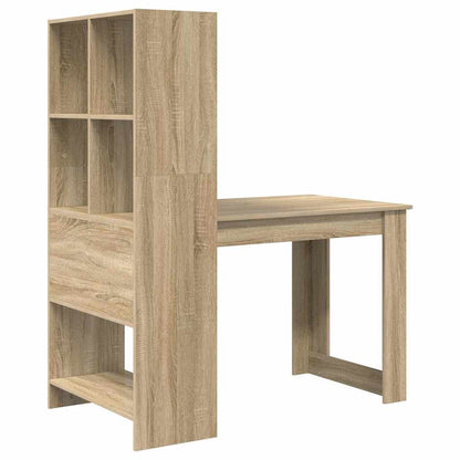Bureau met plank met opslag Sonoma eiken 122 x 67 x 145 cm