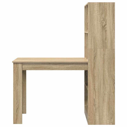 Bureau met plank met opslag Sonoma eiken 122 x 67 x 145 cm