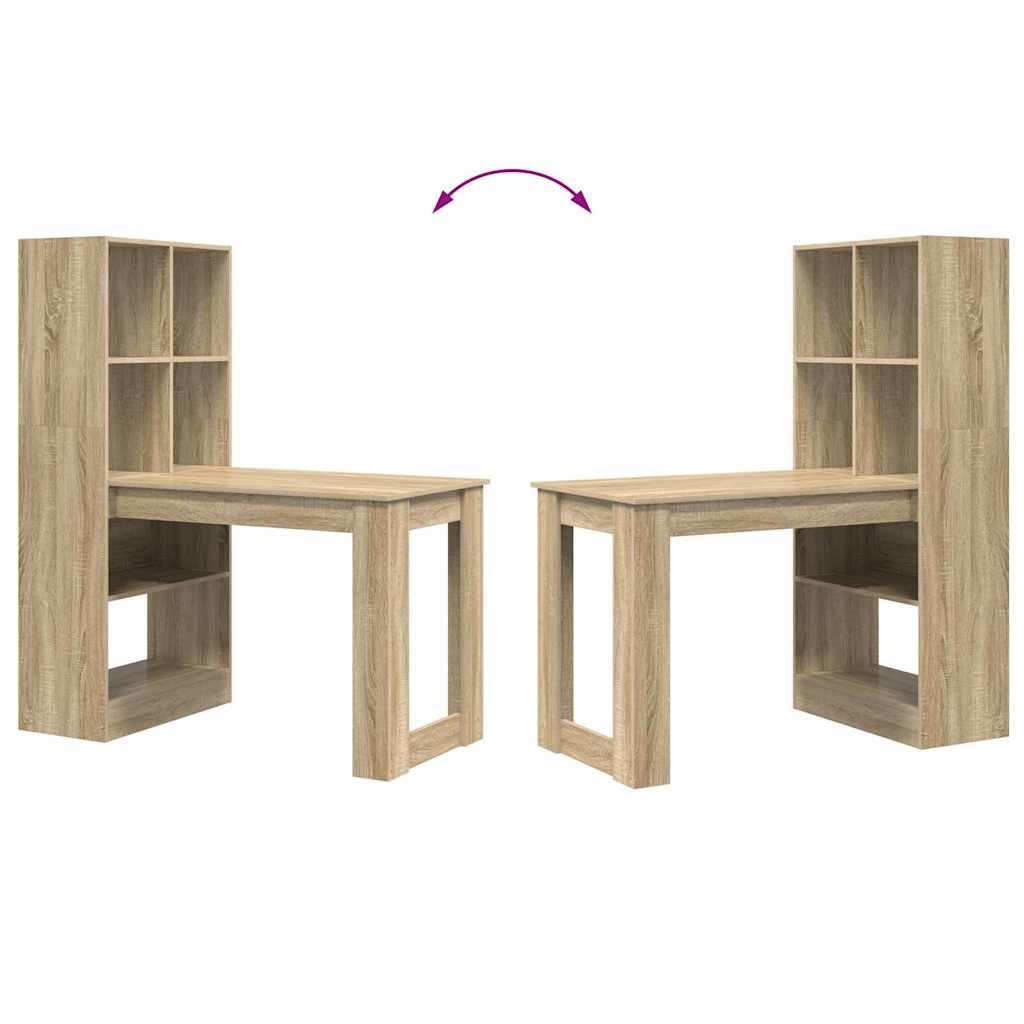 Bureau met plank met opslag Sonoma eiken 122 x 67 x 145 cm