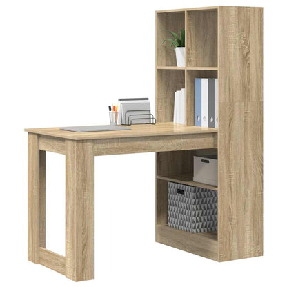 Bureau met plank met opslag Sonoma eiken 122 x 67 x 145 cm
